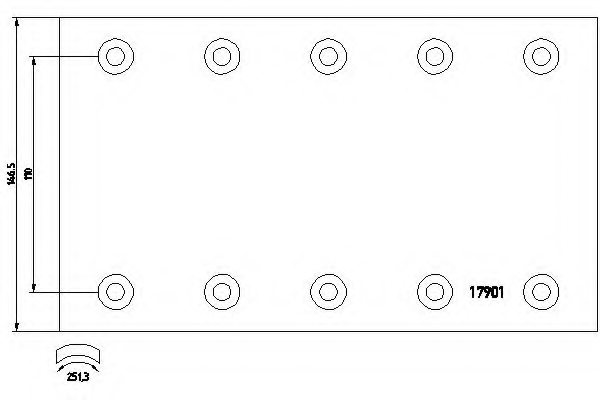 DON MP/40/1 Brake Lining, drum brake